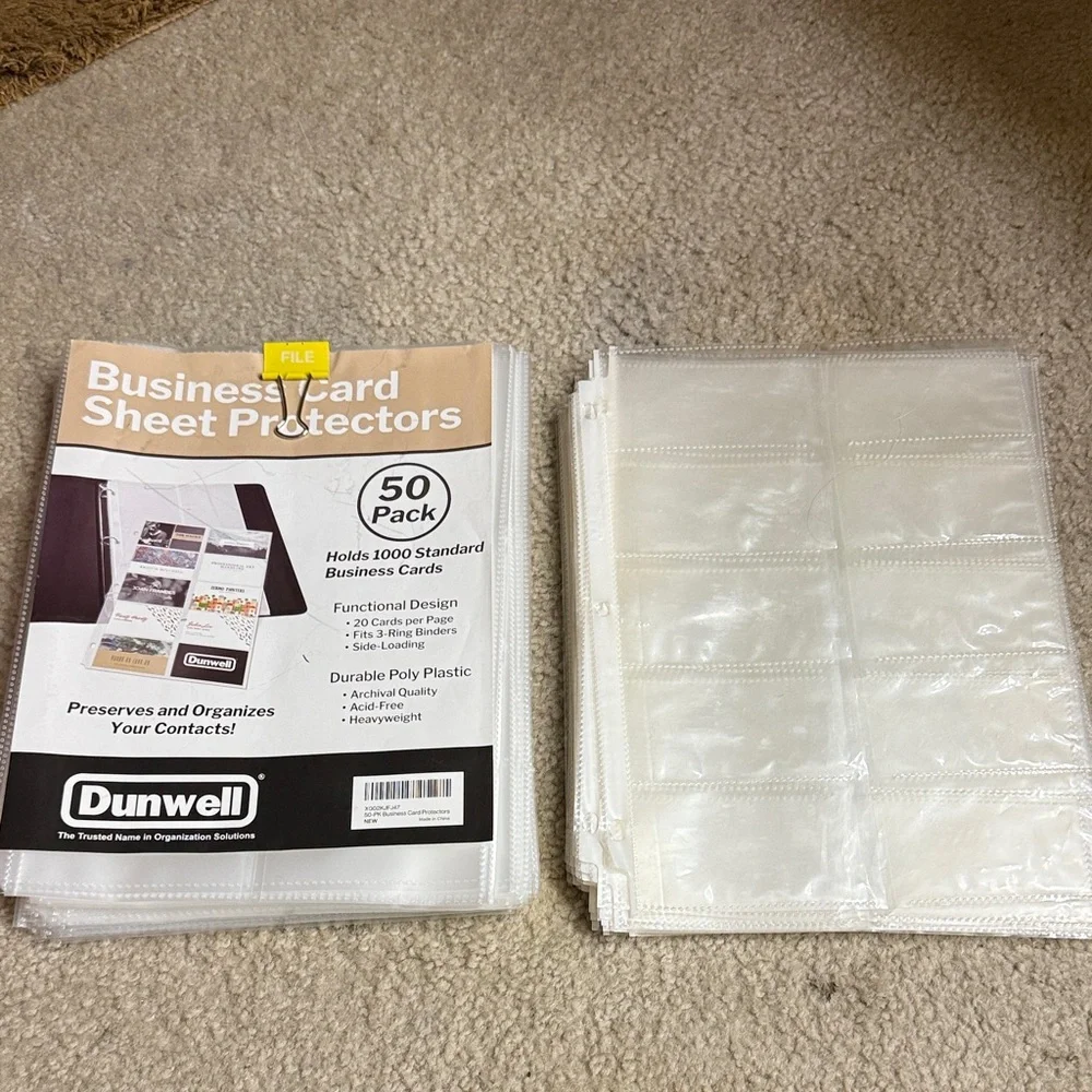 Dunwell Business Card Sheet Protectors 50 Pack plus 20 70 total